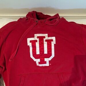 University of Indiana Red Hoodie with White Logo